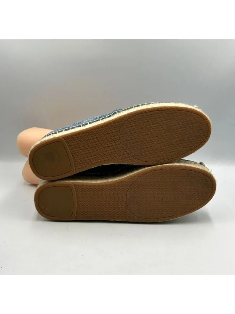 Michael Kors Women's Blue Denim Lynn Espadrille Slip on Flats Shoes Size 11 3621